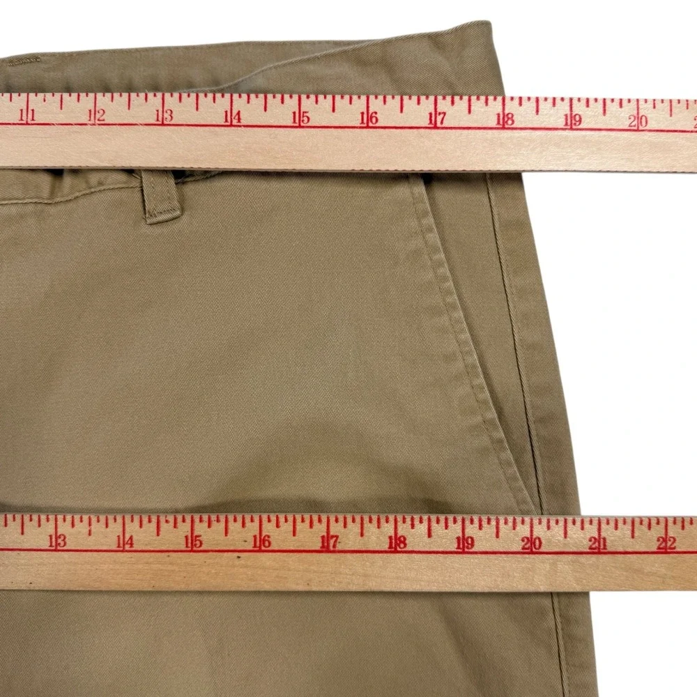Linea Uomo LU Mens Khaki Pants W38 L32 Stretch Flat Front Camel Chino 36x29.5